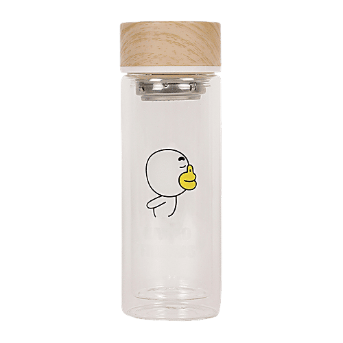 DP Double Walled Glass Bottle - Brown Cap, BB1239, 350 ml  