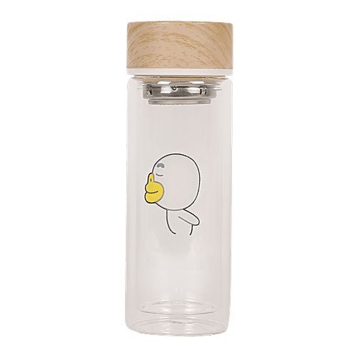 DP Double Walled Glass Bottle - Brown Cap, BB1239, 350 ml  