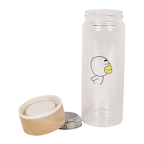 DP Double Walled Glass Bottle - Brown Cap, BB1239, 350 ml  