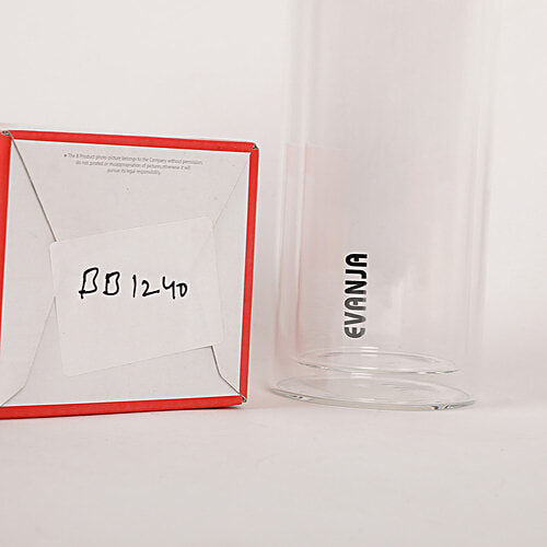 DP Double Walled Glass Bottle - Black Cap, BB1240, 1 pc  