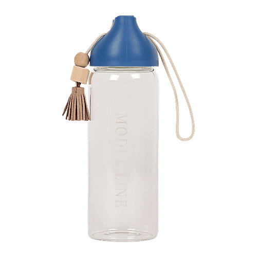 DP Glass Water Bottle With Blue Cap - BB1245BLU, 350 ml  
