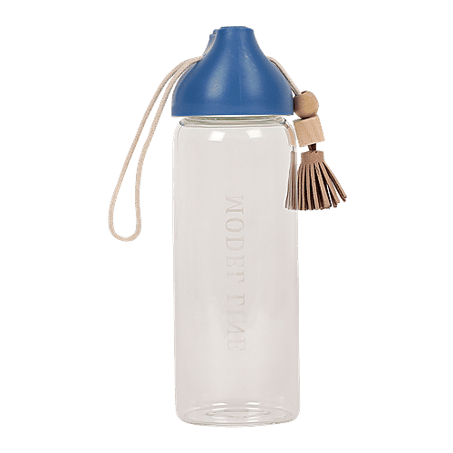 DP Glass Water Bottle With Blue Cap - BB1245BLU, 350 ml  