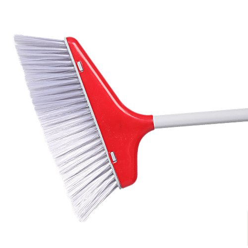 Liao Broom & Dustpan Combo - Nylon Bristles, Plastic With 2.9 Powder Coated Metal Rod, Red, C130020R, 2 pcs  Combo