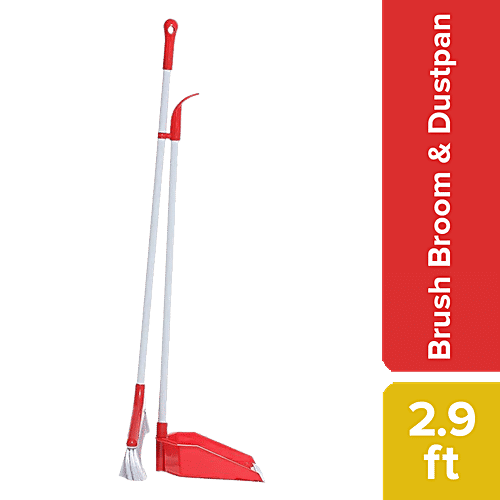 Liao Broom & Dustpan Combo - Plastic, Red C130020R, 2 pcs  