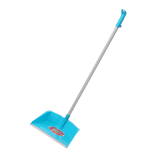 Liao Broom & Dustpan Combo - Nylon Bristles, Plastic With 2.9 Powder Coated Metal Rod, Blue, C130020R, 2 pcs  Combo