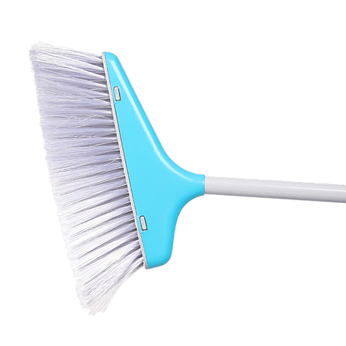 Liao Broom & Dustpan Combo - Nylon Bristles, Plastic With 2.9 Powder Coated Metal Rod, Blue, C130020R, 2 pcs  Combo