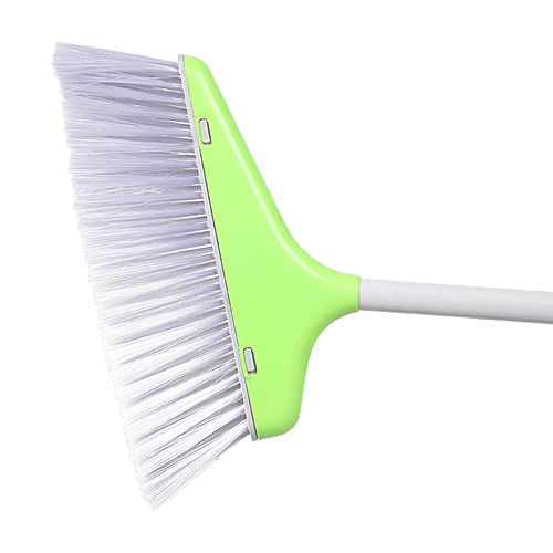 Liao Broom & Dustpan Combo - Nylon Bristles, Plastic With 2.9 Powder Coated Metal Rod, Green, C130020R, 2 pcs  Combo