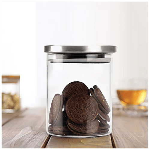 Buy Cello Stacko Glass Container/Jar with Steel Lid Transparent