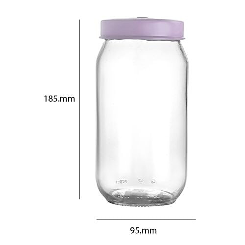 Buy Cello Borosilicate Glass Jar/ Glass Container Tango, Purple Lid