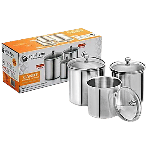 Buy Shri & Sam Storage Canister/Container With Air Tight Glass Lid