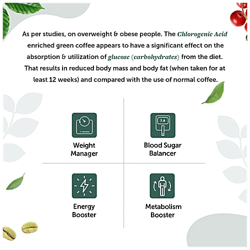 Neuherbs Green Coffee Bean Powder - Unroasted Arabica, 200 g Pouch Natural