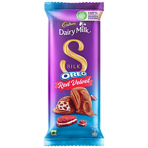 Cadbury Dairy Milk Silk Dairy Milk Silk Chocolate Bar - Oreo Red Velvet, 130 g  