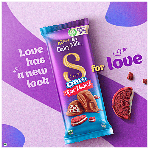 Cadbury Dairy Milk Silk Dairy Milk Silk Chocolate Bar - Oreo Red Velvet, 130 g  