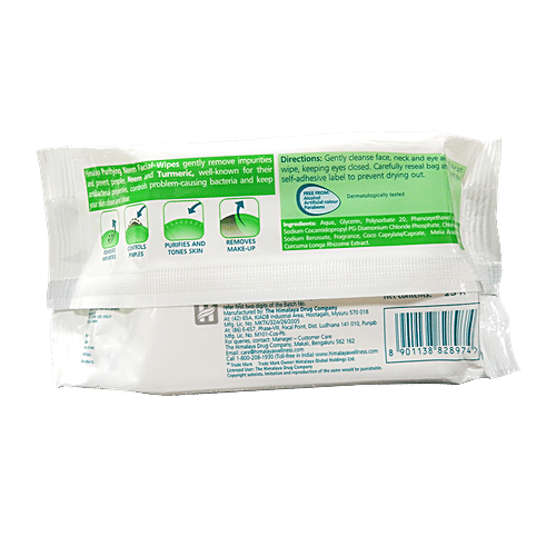 Himalaya Purifying Neem Facial Wipes, 25 pcs (Pack of 2) 