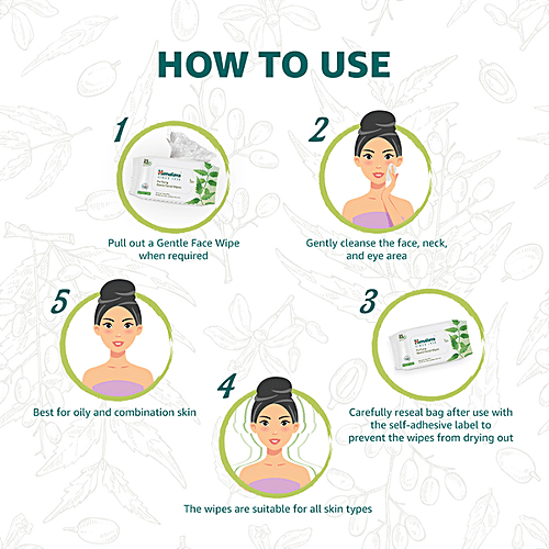 Himalaya Purifying Neem Facial Wipes, 25 pcs (Pack of 2) 