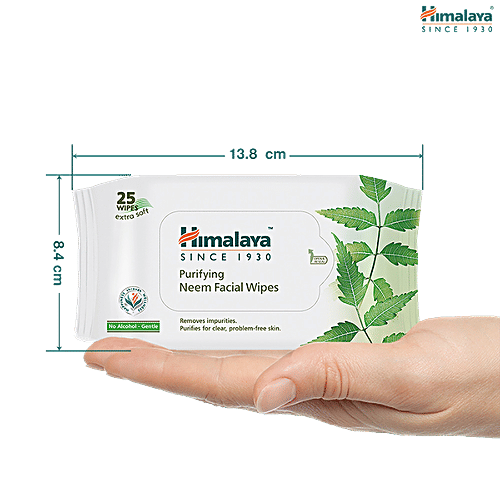 Himalaya Purifying Neem Facial Wipes, 25 pcs (Pack of 2) 