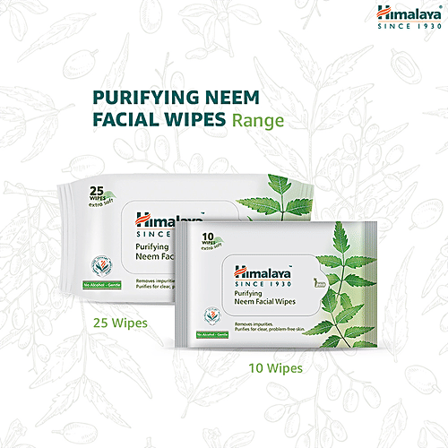 Buy Himalaya Purifying Facial Wipes Neem, Extra Soft, No Alcohol