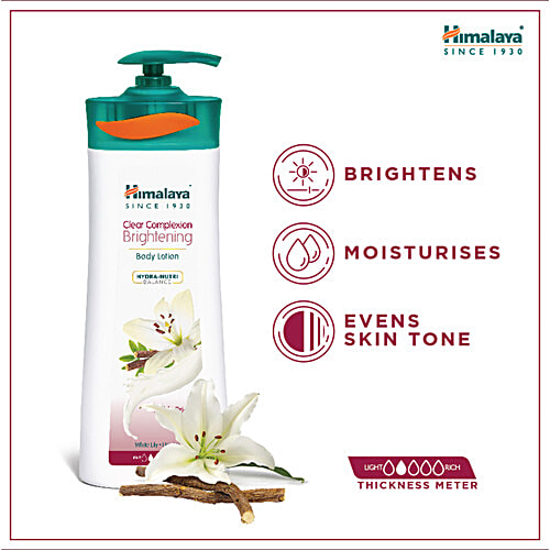 Himalaya Clear Complexion Brightening Body Lotion - Even Tone Skin, White Lily & Liquorice, 400 ml  