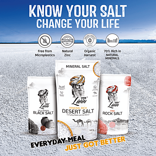 Lunn Black Salt - Fine Grain, 200 g Pouch Premium Quality
 No Anti Caking Agent
 Vegan