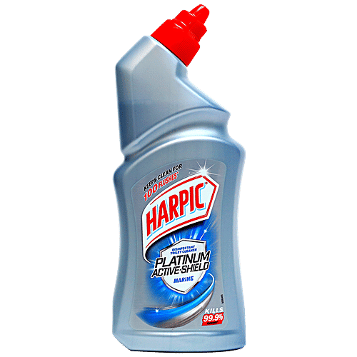 Harpic Platinum Active-Shield Disinfectant Toilet Cleaner Liquid - Marine, 500 ml  