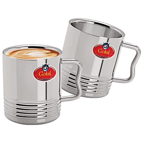 Swastik Steel Stainless Steel Coffee Mug - Double Wall, Force, 1 pc  