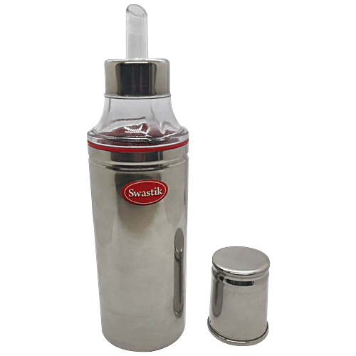 Swastik Steel Stainless Steel Oil Dispenser/Pourer/Can/Dropper/Bottle - Kitchen Queen, 1 L  