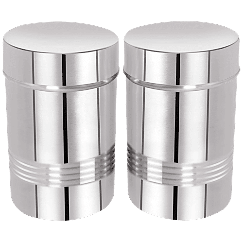 Swastik Steel Stainless Steel Tea/Sugar Storage Canister - Unique, 540 ml (Set of 2) 