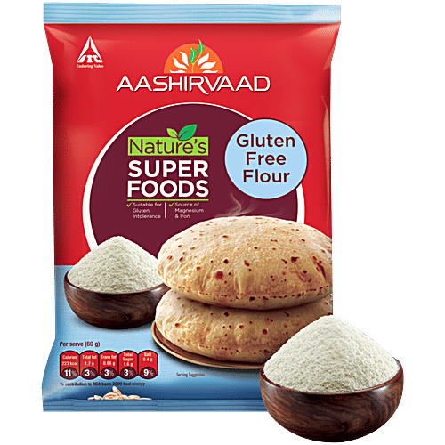 Aashirvaad Nature's Super Foods Gluten Free Flour For Chapati, 500 g Pouch Gluten Free,