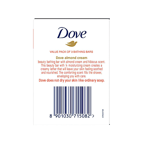 Dove Almond Cream Beauty Bathing Bar, 100 g Buy 3 Get 1 Free 