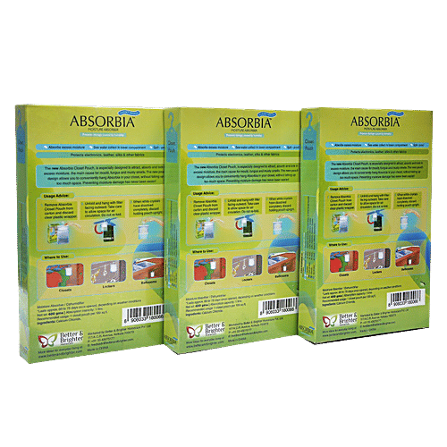 Absorbia  Moisture Absorber Family pack, 400 g (Pack of 3) 