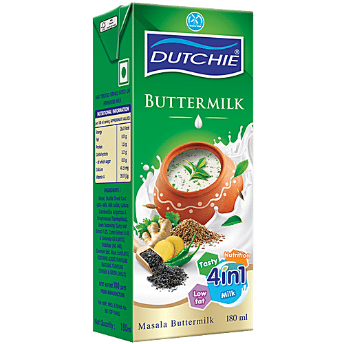 Dutchie Buttermilk - Masala, Low Fat, 180 ml  