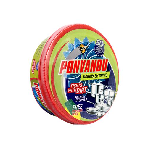 Ponvandu Dish Wash Shine Bar, 250 g Round Box Fights with Dirt