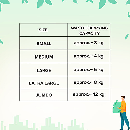 bb home Garbage Bags - Small, Blue, 43x48 cm, 15 pcs (Compostable) Super Strong, Perforated for Easy Tear