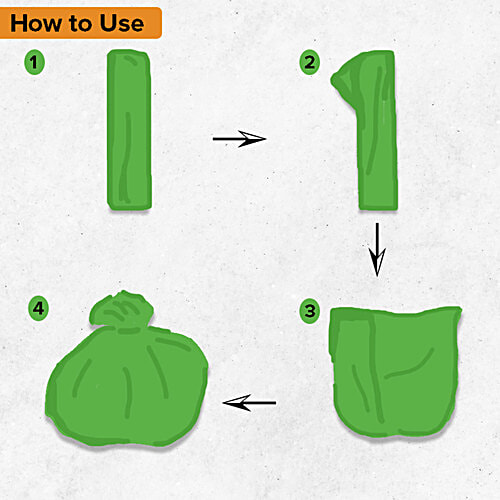 bb home Garbage Bags - Small, Blue, 43x48 cm, 15 pcs (Compostable) Super Strong, Perforated for Easy Tear