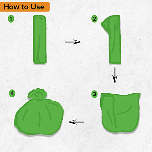 bb home Garbage Bags - Medium, Green, 48 x 53 cm, 15 pcs (Compostable) Super Strong, Perforated for Easy Tear