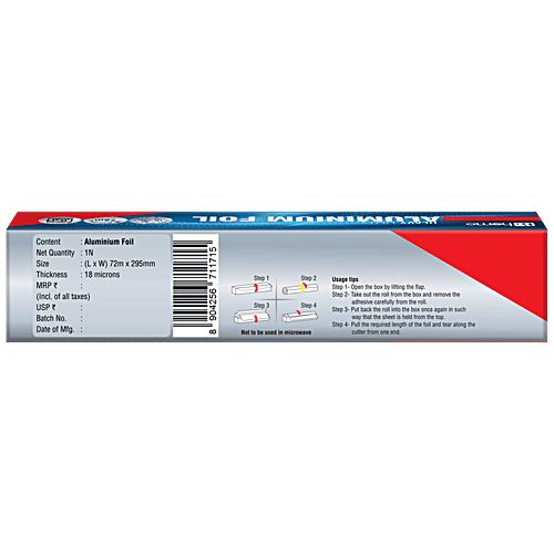 BB Home Aluminium Foil - 18 Microns, 72 mtr Mono-Carton 