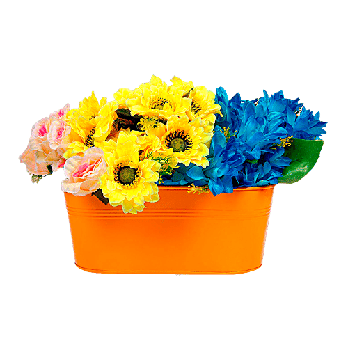 Klassic Rover Oval Shape Railing Planter - Yellow, Medium, 1 pc  High Quality