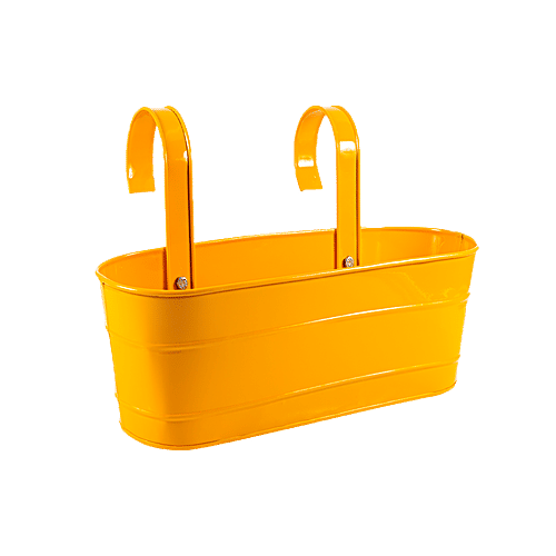 Klassic Rover Oval Shape Railing Planter - Yellow, Large, 1 pc High Quality