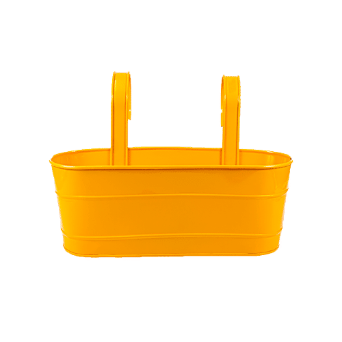 Klassic Rover Oval Shape Railing Planter - Yellow, Large, 1 pc High Quality