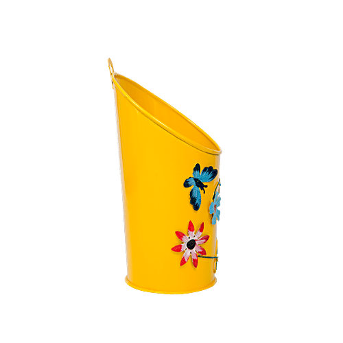 Klassic Blossom Pot Metal Planter - Yellow, Medium, 1 pc  High Quality