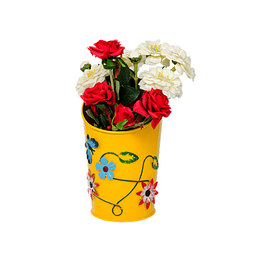 Klassic Blossom Pot Metal Planter - Yellow, Medium, 1 pc  High Quality