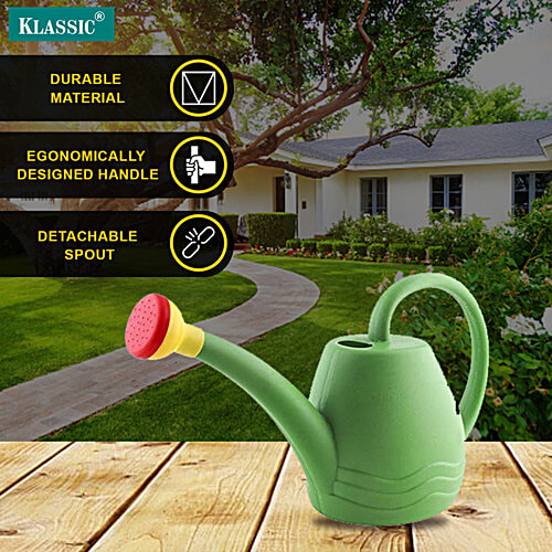 Klassic Plastic Watering Can - Green, 1.8 L  