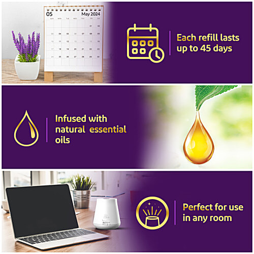 Airwick Essential Mist Relaxing Lavender Oil Diffuser Refill, 20 ml  Lasts Upto 45 Days