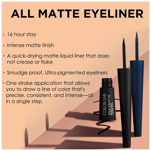 ColorBar All-Matte Eyeliner, 2.5 ml Brown Smudge Proof, Paraben Free