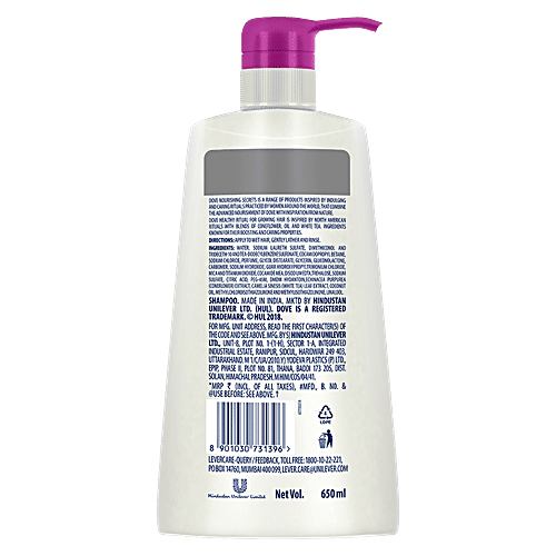 Dove Nourishing Secrets Healthy Ritual For Growing Hair Shampoo - Coneflower, Oil & White Tea, 650 ml  