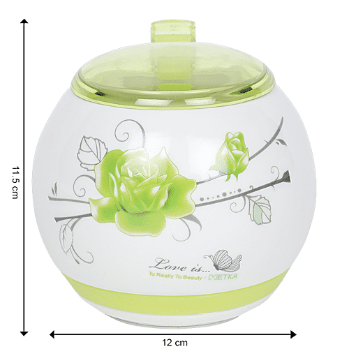 DP Pickle/Chutney Set Ceramic - Green & White BB603, 3 pcs  