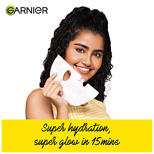 Garnier Skin Naturals Ageless White Face Serum Sheet Mask - Grape Seeds & Hyaluron, Red, 28 g