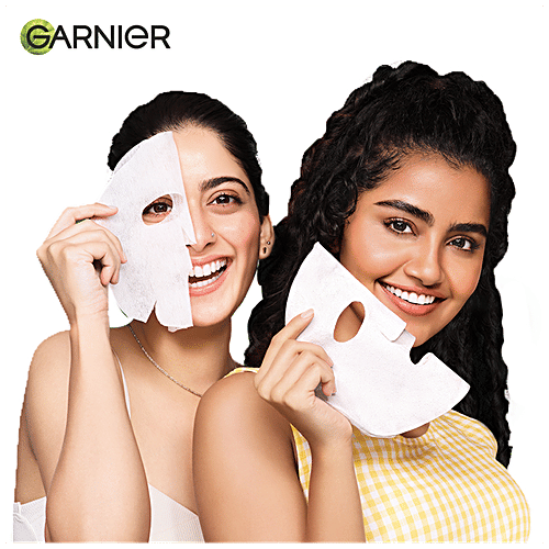 Garnier Skin Naturals Ageless White Face Serum Sheet Mask - Grape Seeds & Hyaluron, Red, 28 g