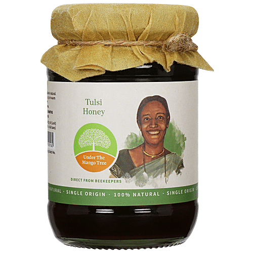 Under The Mango Tree Tulsi Honey, 200 g Jar No Preservatives, No Artificial Flavours