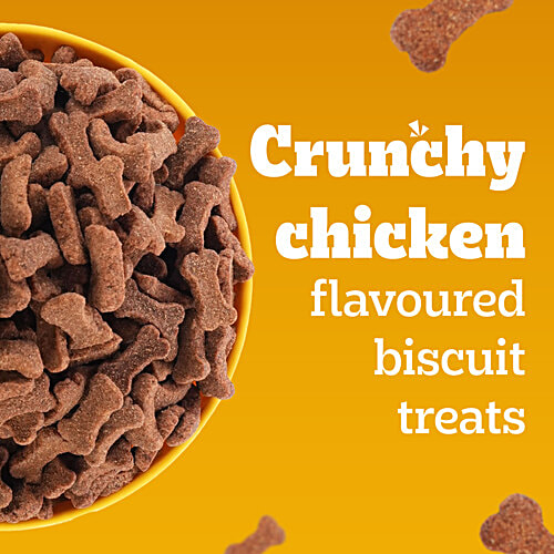 Pedigree Biscrok Biscuits Above 4 Months Dog Treats With Chicken, 900 g  Source of Calcium, Goodness of 15% Protein
